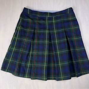 Tommy Hilfiger Green & Blue Tartan Plaid Pleated Skater Academia Skirt S: 12.5